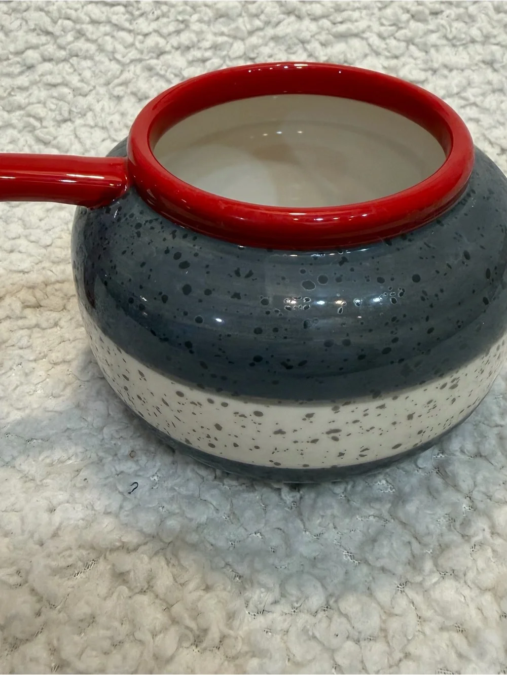 Main and Local Curling Rock Speckled Ceramic Coffee Mug Maple Leaf Canada